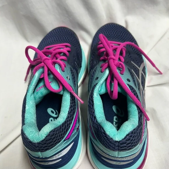 Asics Gel Cumulus 18 Women's Navy/Silver/Pink Running Shoes US 6.5 T6C8N A5 - Picture 8 of 9